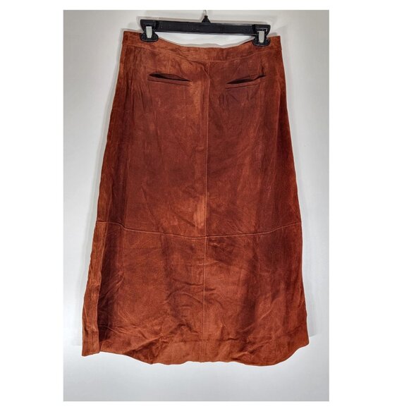 DVF Diane von Furstenberg Gracelynn Suede Skirt, Brown (Rust), Womens size 8 - Picture 3 of 9